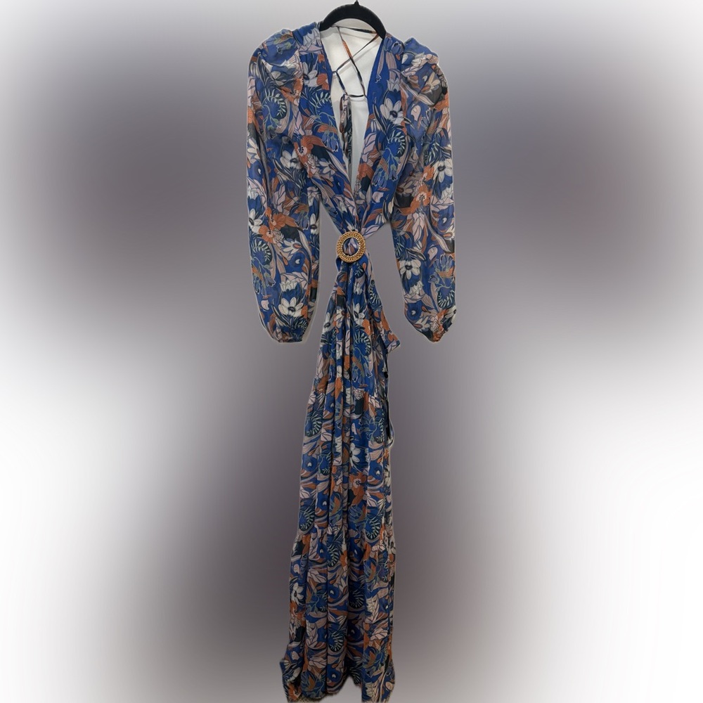 Gianni Bini Blue and Orange Floral Dress | Sz 0